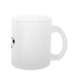 Glas-Tasse satiniert mit Fußball-Herzchen in Schwarz 2