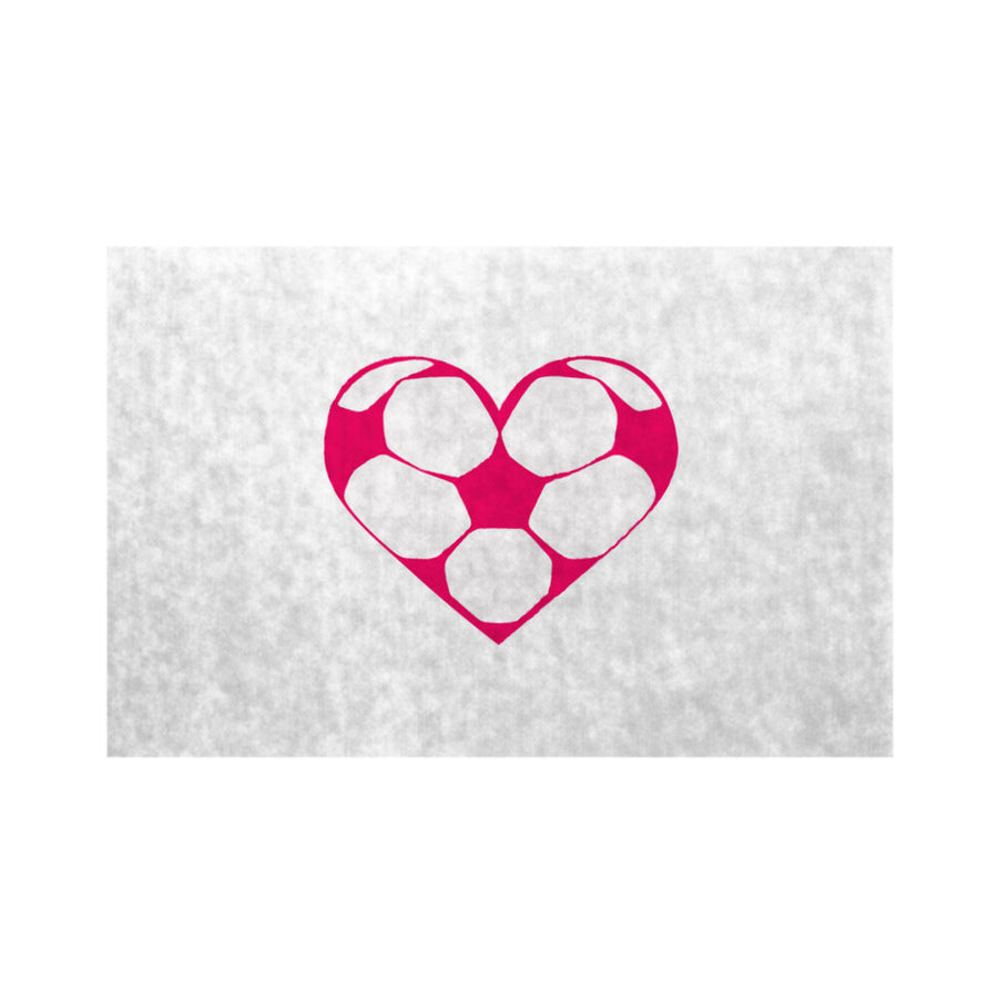 Doormat with pink football hearts