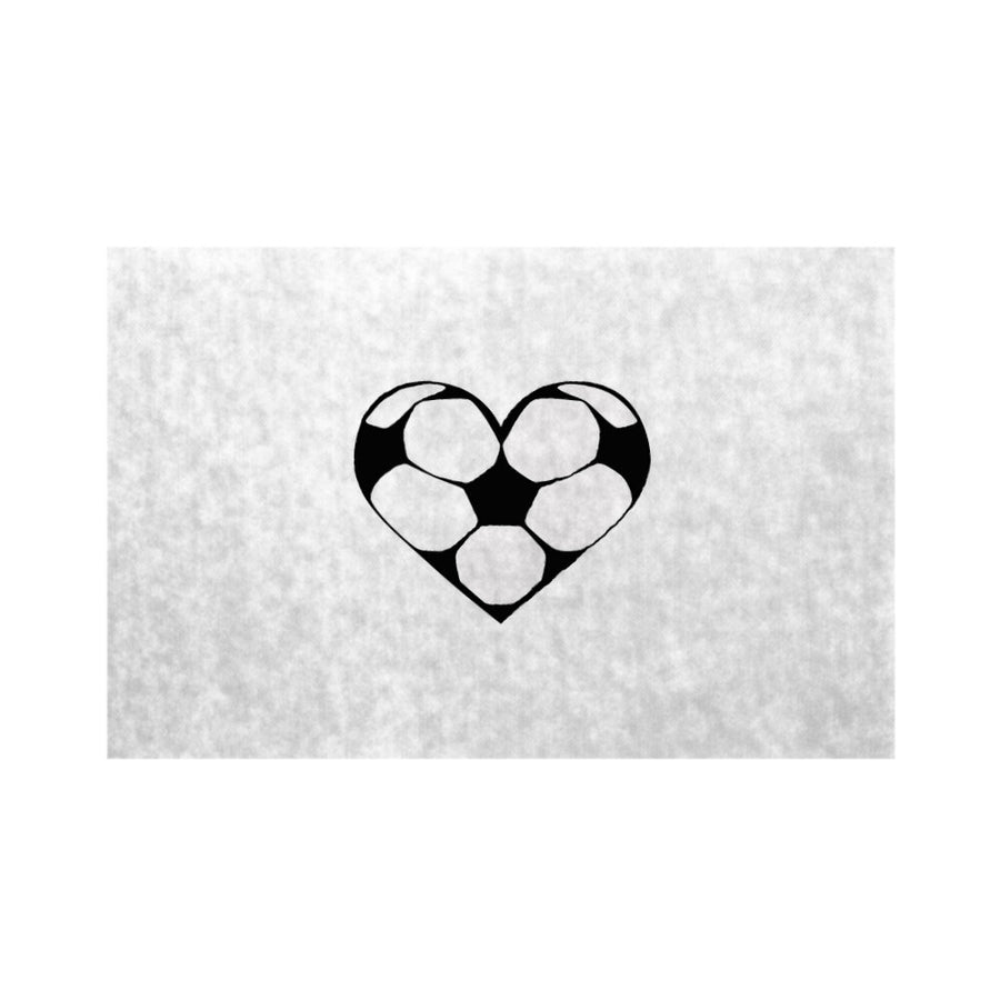Doormat with football hearts in black