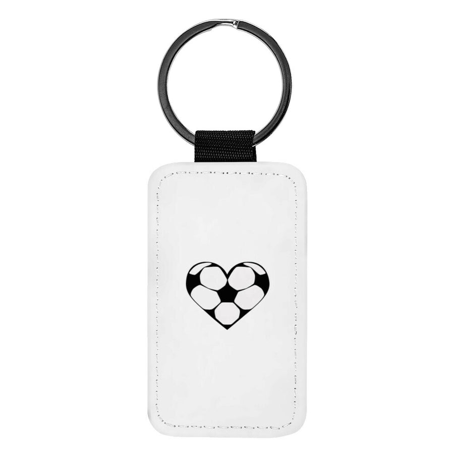 Football Heart Keychain in Black