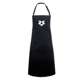 Bib Apron with Football Hearts in Black 1