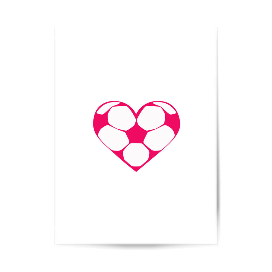 Poster 3:4 mit Fußballherzchen in Pink