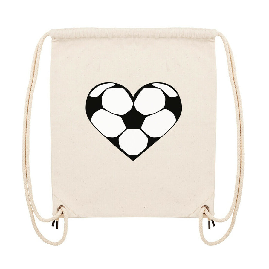 Gym Bag mit Fußball-Herzchen in Schwarz
