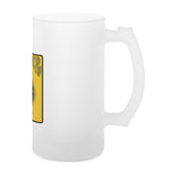 Frosted glass beer stein Save our King 2