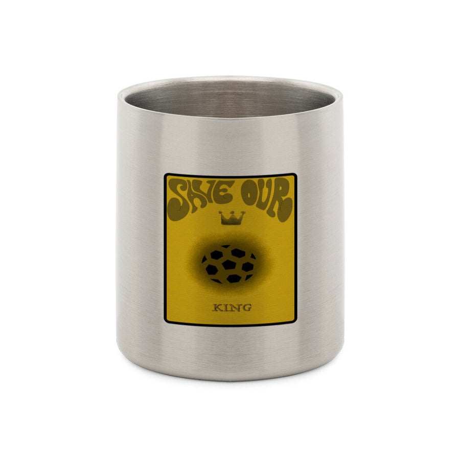 Stainless steel mug with carabiner Save our King