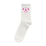 Socken mit Fußball-Herzchen in Pink 1