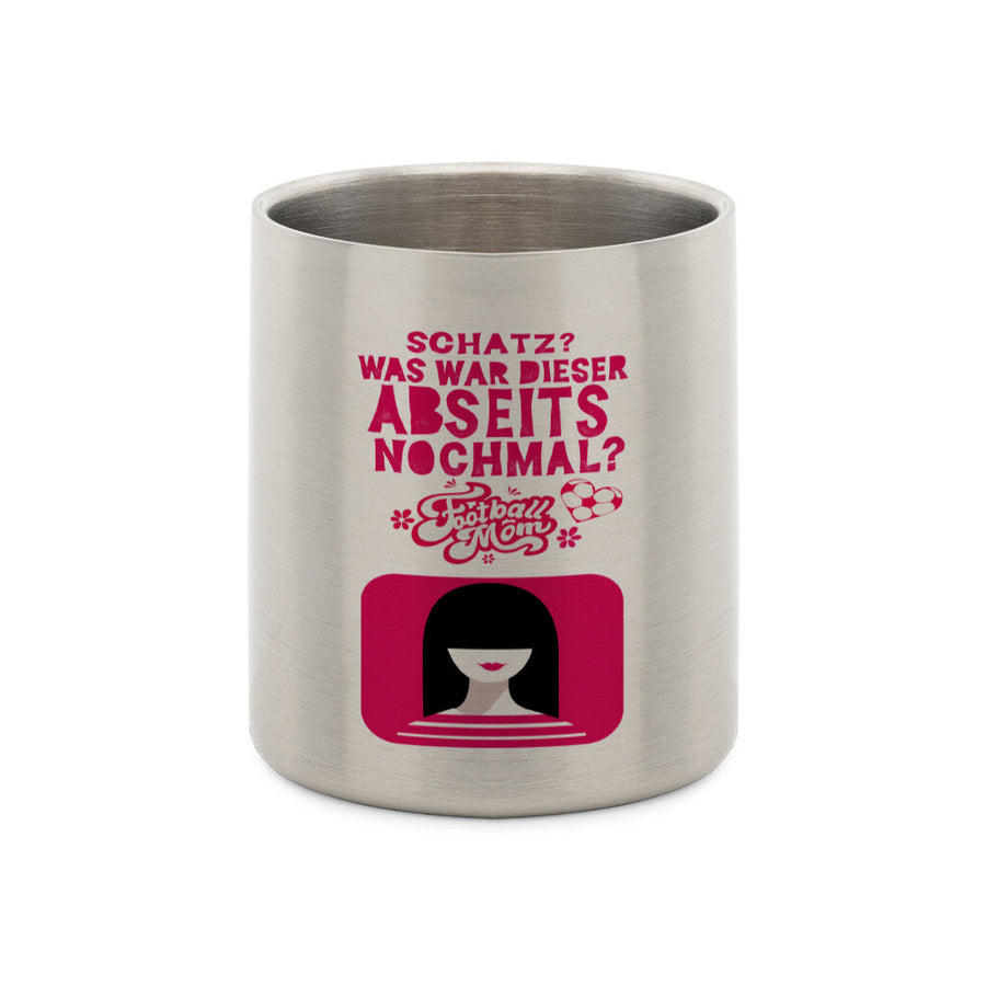 Stainless steel mug with carabiner Honey, what was that offside again?