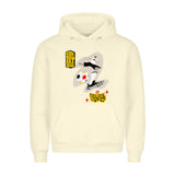 HigherBlanks Premium Hoodie - Mit Taschendruck Fußball Schoß mit Rechts 4