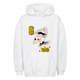 Klassischer Oversized Hoodie – Mit Taschenprint Fußball im Schoß rechts 2