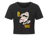 Damen bauchfreies T-Shirt Fußballschoss rechts 1