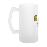 Frosted Glass Beer Mug Football Lap with Right 2
