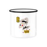 Emaillierte Tasse, Fußballschoss rechts 2
