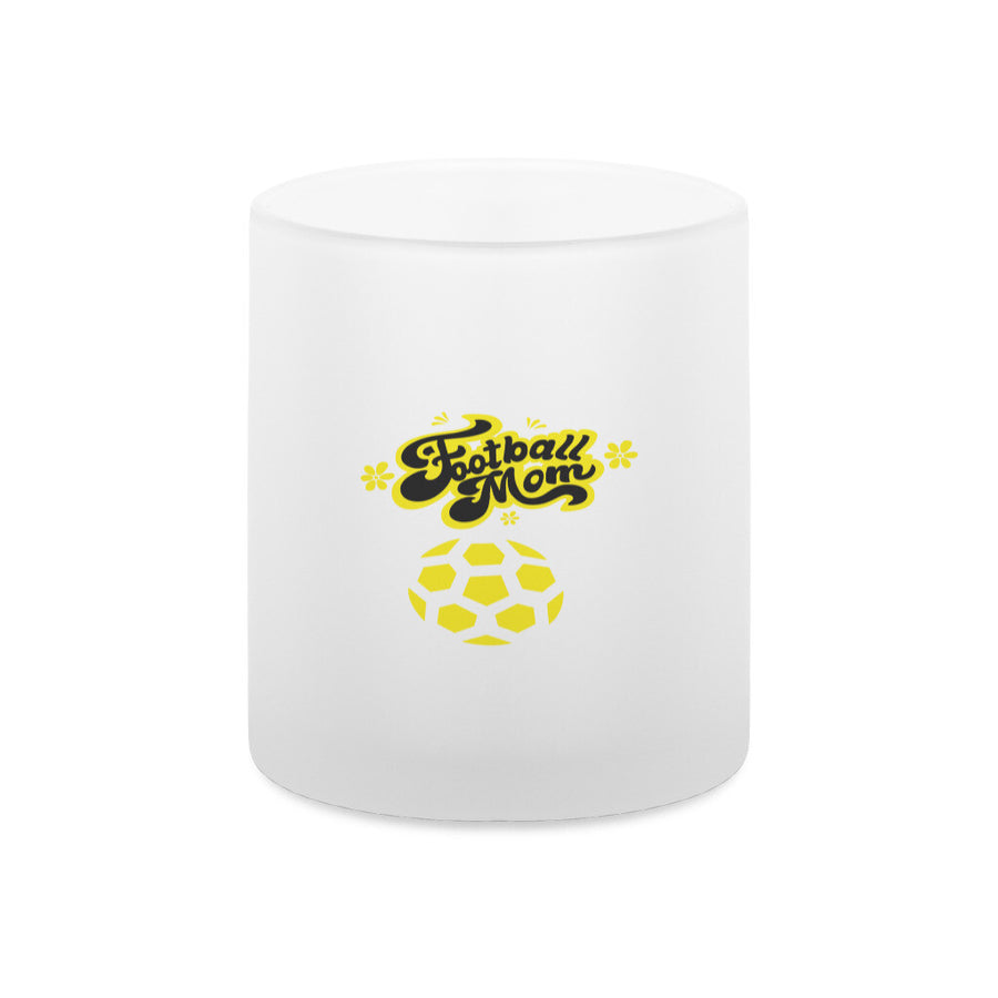 Glas-Tasse satiniert Football Mom
