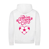 Klassischer Kapuzenpullover mit Reißverschluss, Unisex, Fußball-Mama, Herzchen 1
