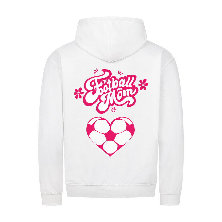 Klassischer Kapuzenpullover mit Reißverschluss, Unisex, Fußball-Mama, Herzchen