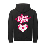 Klassischer Kapuzenpullover mit Reißverschluss, Unisex, Fußball-Mama, Herzchen 2
