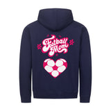 Klassischer Kapuzenpullover mit Reißverschluss, Unisex, Fußball-Mama, Herzchen 3
