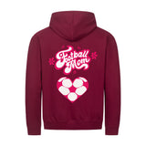 Klassischer Kapuzenpullover mit Reißverschluss, Unisex, Fußball-Mama, Herzchen 5