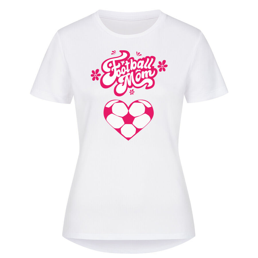 Sport T-Shirt Damen Football Mom Fußball Herzchen