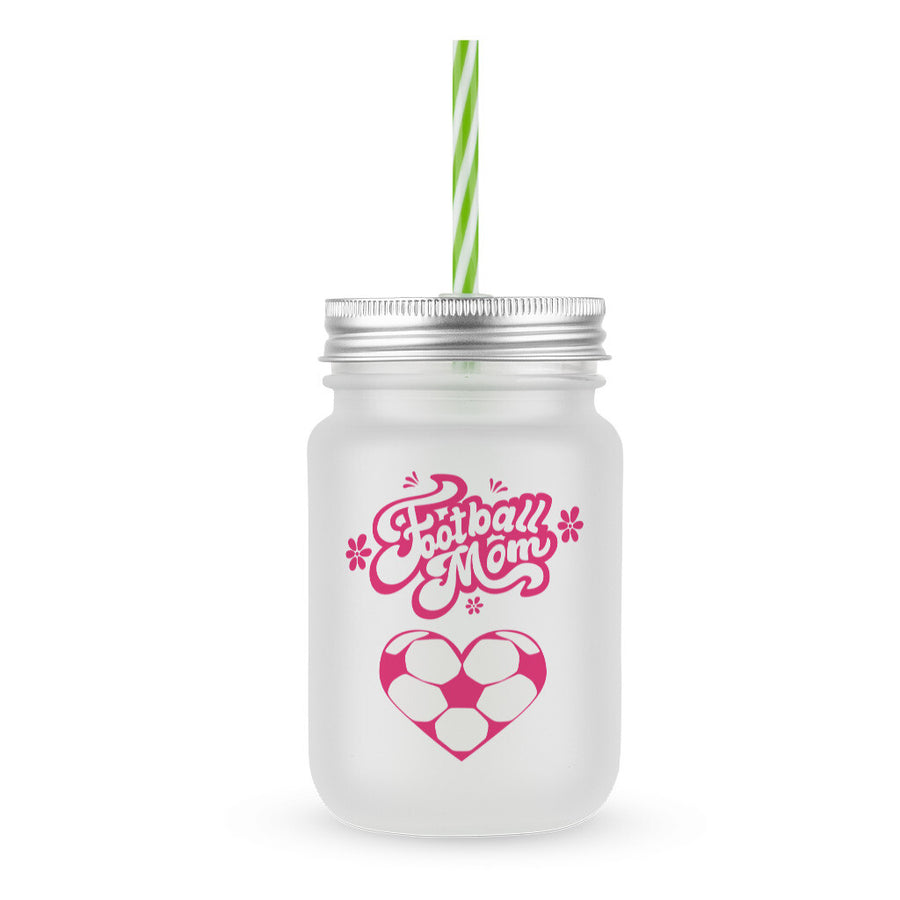 Mason-Jar-Fußball-Mama Fußball-Herz