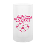 Glass beer mug frosted Football Mom Football hearts 1