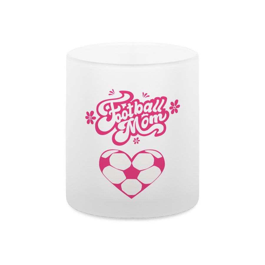 Tealight holder frosted Football Mom Soccer Heart
