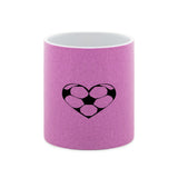 Glitter mug Football hearts 1