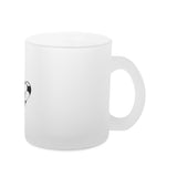 Glass mug frosted With soccer hearts in black 2