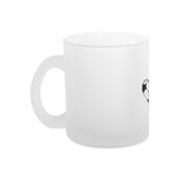 Glas-Tasse satiniert mit Fußball-Herzchen in Schwarz 3