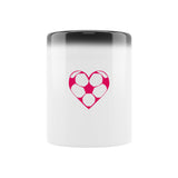 Zaubertasse Fußball Herzchen in Pink 1