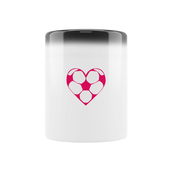 Zaubertasse Fußball Herzchen in Pink