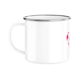Emaille Tasse mit Fußball-Herzchen in Pink 3