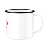 Emaille Tasse mit Fußball-Herzchen in Pink 4