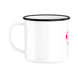 Emaille Tasse mit Fußball-Herzchen in Pink 5