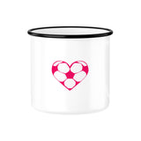 Emaille Tasse mit Fußball-Herzchen in Pink 6