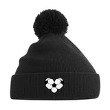 Bommelmütze mit Fußball-Herzchen in Schwarz 3
