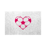 Doormat with pink football hearts 1