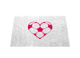 Doormat with pink football hearts 2