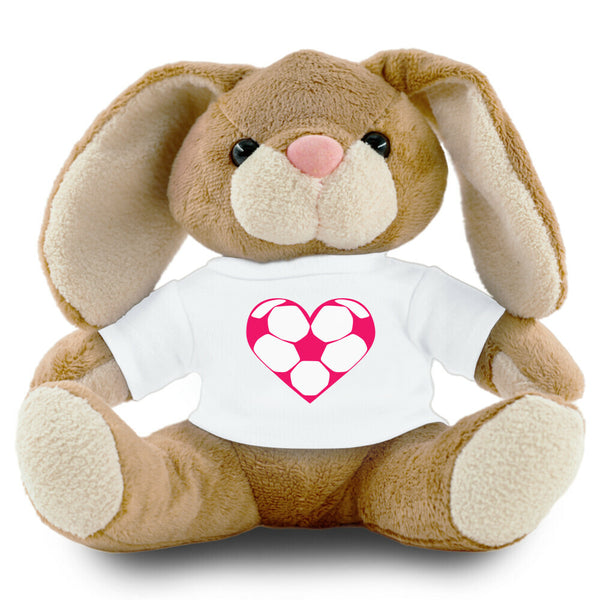 Plüschtier Hase mit Fußball-Herzchen in Pink