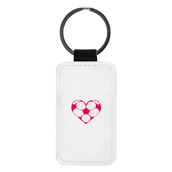 Schlüsselanhänger mit Fußball-Herzchen in Pink