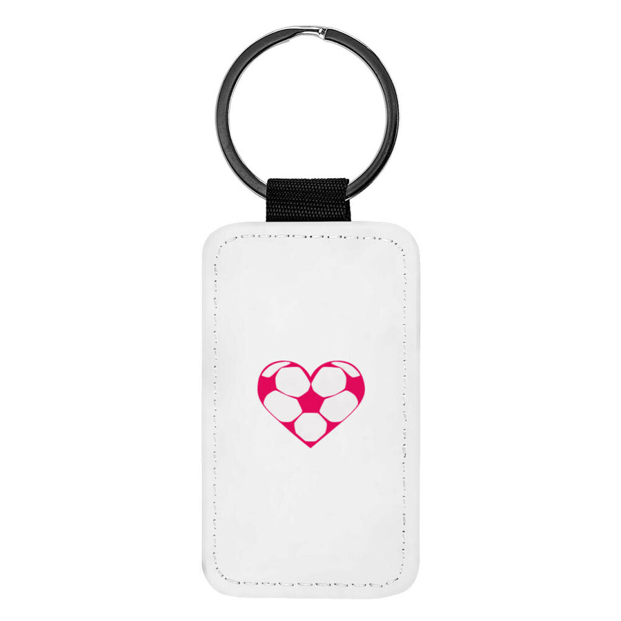 Schlüsselanhänger mit Fußball-Herzchen in Pink