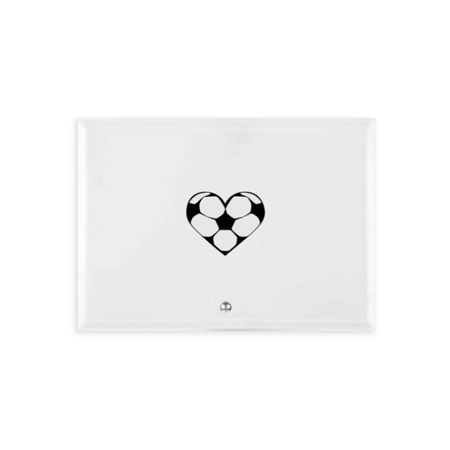 Glass Display Stand Landscape with Football Hearts in Black