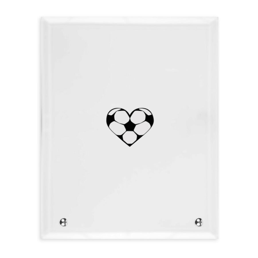 Vertical Glass Stand With Football Hearts in Black