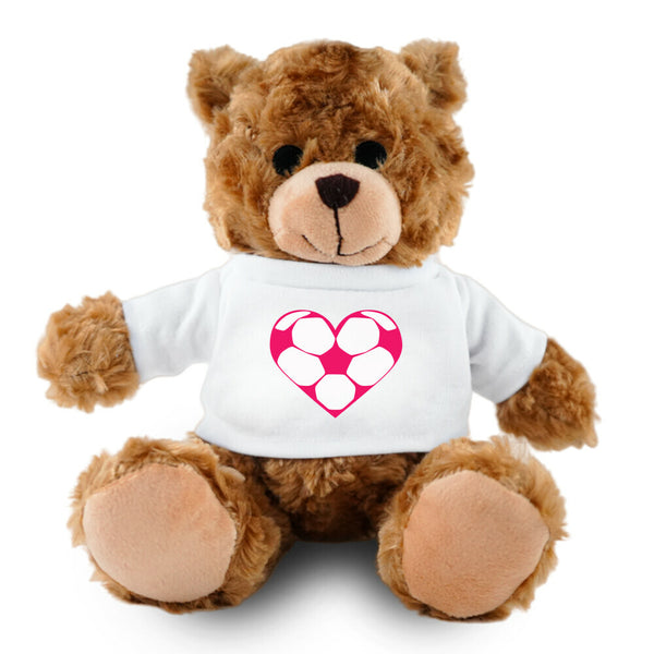 Plüschtier Teddy Mit Fußball Herzchen in Pink