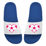 Badeschlappen mit Fußball-Herzchen in Pink 3