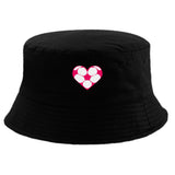 Bucket Hat mit Fußball-Herzchen in Pink 1