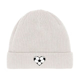 Beanie mit Fußball-Herzchen in Schwarz 1