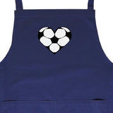 Bib Apron with Football Hearts in Black 6