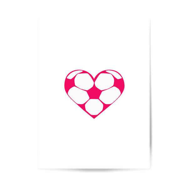 Poster 3:4 Mit Fußball Herzchen in Pink