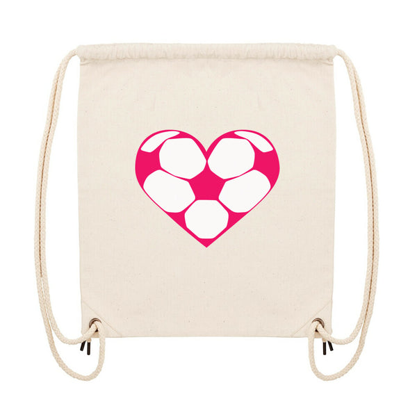 Gym Bag Mit Fußball Herzchen in Pink